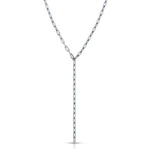NEW EKLEXIC women's medium link lariat necklace in silver